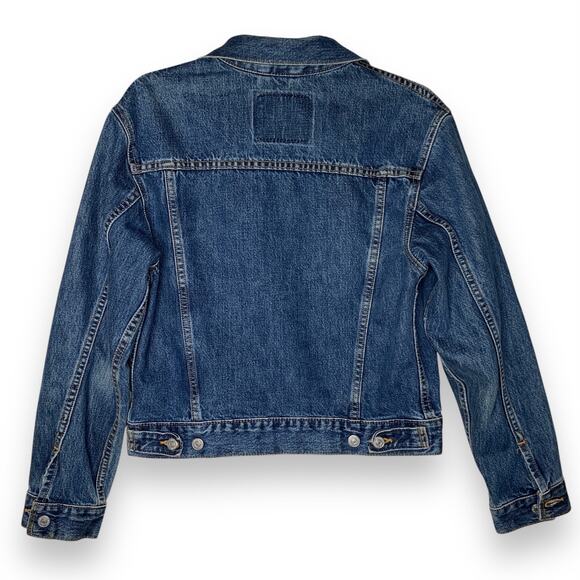 Vintage Levi's Women's Trucker Jacket Blue Denim Button Y2K Jean Size Medium USA - Picture 4 of 10